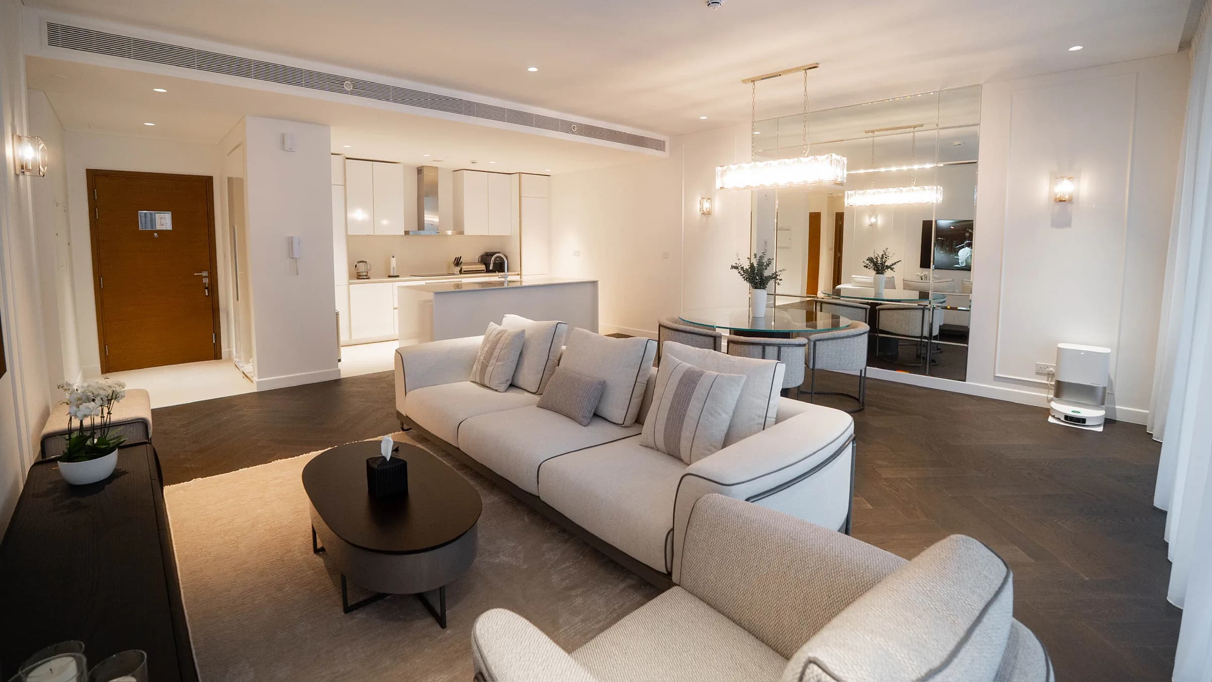 Warm contemporary villa interior